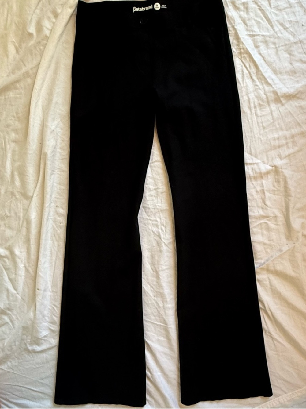 Betabrand DPYP Dress Pant Yoga Pants Black Bootcut M Long Stretch Work Career